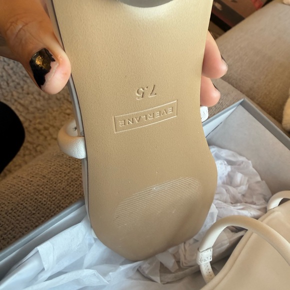 Everlane Ivory Double-Strap Square-Toe Slide Sandals size 7.5 new - Picture 3 of 5